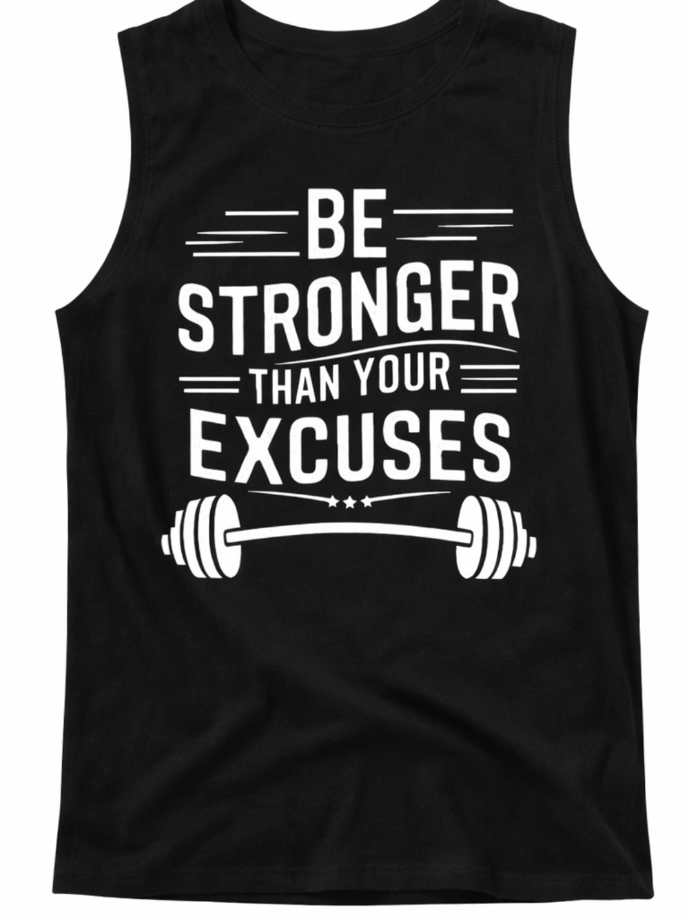 Boss Babe Muscle Tank “Be Stronger Than Your Excuses” Black SIZE SMALL